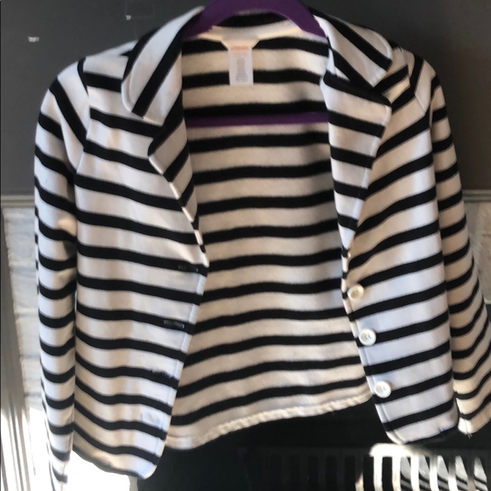 Gymboree black & white striped jacket size L